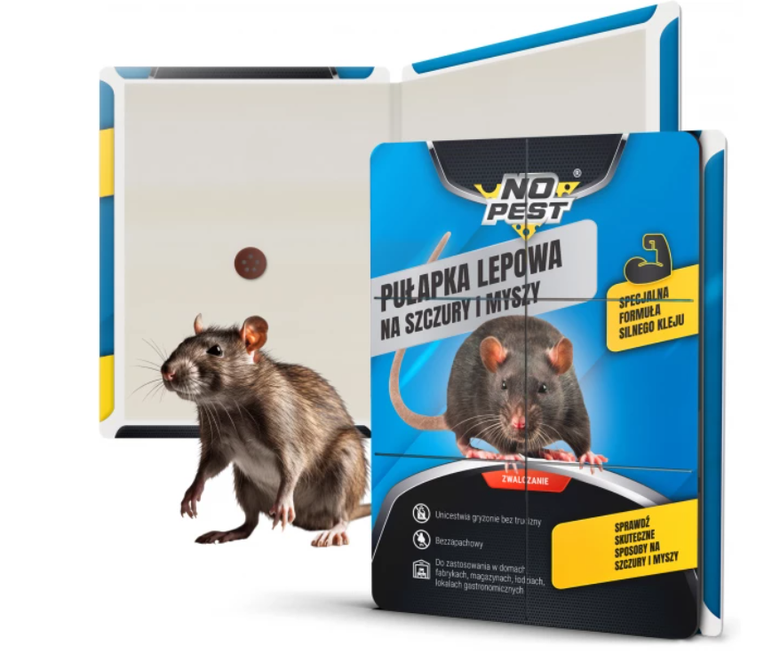 Große Klebefalle für Ratten, Mäuse und Nagetiere 40 × 25 cm No Pest