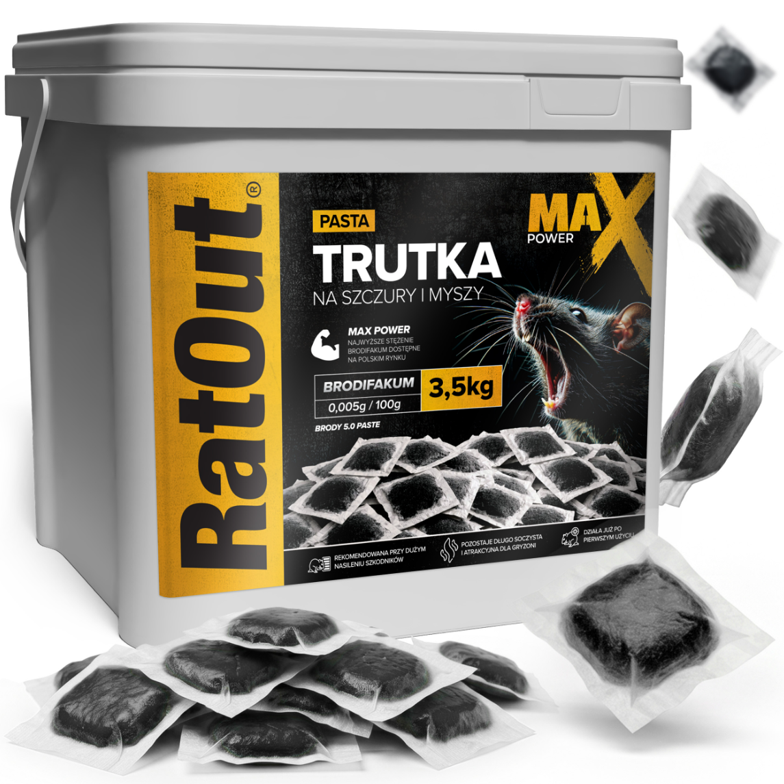 Pâte au brodifacoum RatOut (noire) Max Power 3,5kg