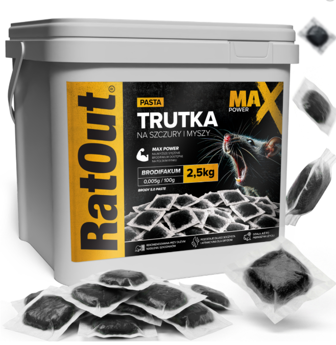 Pâte au brodifacoum RatOut (noire) Max Power 2,5kg