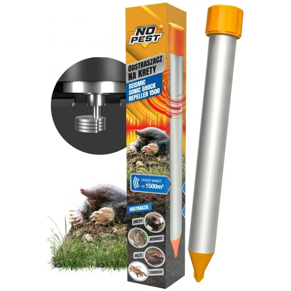 Trilende mollen- en woelmuizenverjager 1500m² Seismic Shock Repeller No Pest®