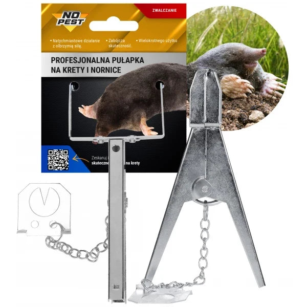 Mollen-, woelmuizen- en woelrattenklem No Pest®. Professionele scharenklem voor mollen.