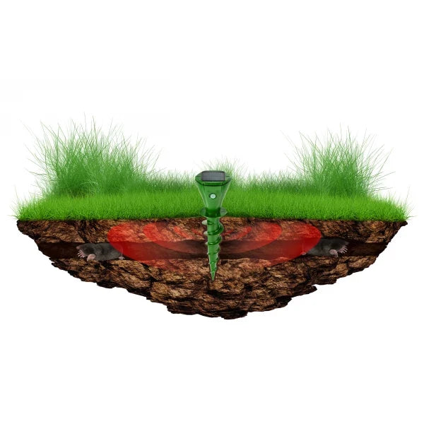 Solar verjager voor mollen en woelmuizen 600 m² No Pest® Solar Screw Mole Repeller 2 stuks