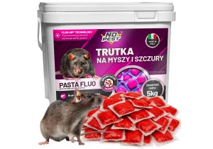 Trutka na myszy, szczury, gryzonie, pasta fluorescencyjna brodifakum No Pest® 5 kg