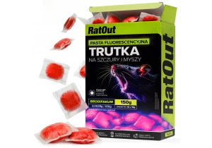 Trutka na myszy, szczury, gryzonie, pasta fluorescencyjna brodifakum RatOut® 150 g