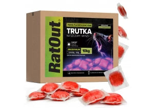 Trutka na myszy, szczury, gryzonie, pasta fluorescencyjna brodifakum RatOut® karton 10 kg