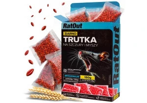 Trutka na myszy, szczury, gryzonie, zatrute ziarno brodifakum RatOut® 150 g
