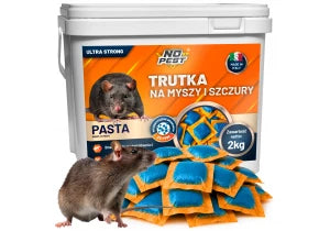 Trutka na szczury i myszy, gryzonie 2kg No Pest® brodifakum pasta orzechowa