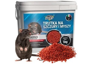 Trutka na szczury i myszy, gryzonie 5 kg No Pest® brodifakum czerwone ziarno