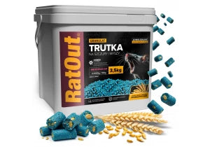 Trutka na szczury, myszy, gryzonie, granulat, pellet brodifakum RatOut® wiadro 3,5 kg