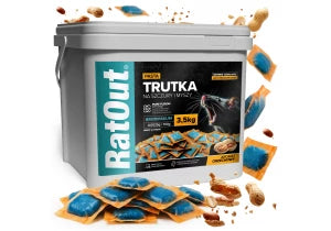Trutka na szczury, myszy, gryzonie, pasta orzechowa brodifakum RatOut® wiadro 3,5 kg